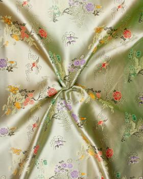 Satin jacquard nature asiatique Doré - Tissushop